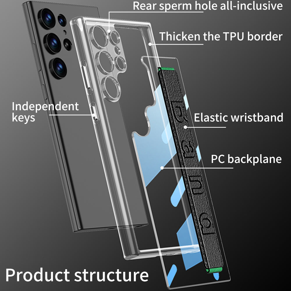 GKK pro Samsung Galaxy S23 Ultra 5G TPU pouzdro na telefon PC odolný proti nárazu a s elastickým páskem GKK pro Samsung Galaxy S23 Ultra 5G TPU pouzdro na telefon PC odolný proti nárazu a s elastickým páskem